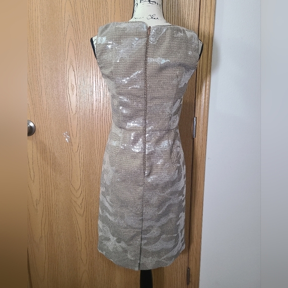 Motf Houndstooth Print Sequin Camouflage Square Neck Pencil Dress - Picture 6 of 7